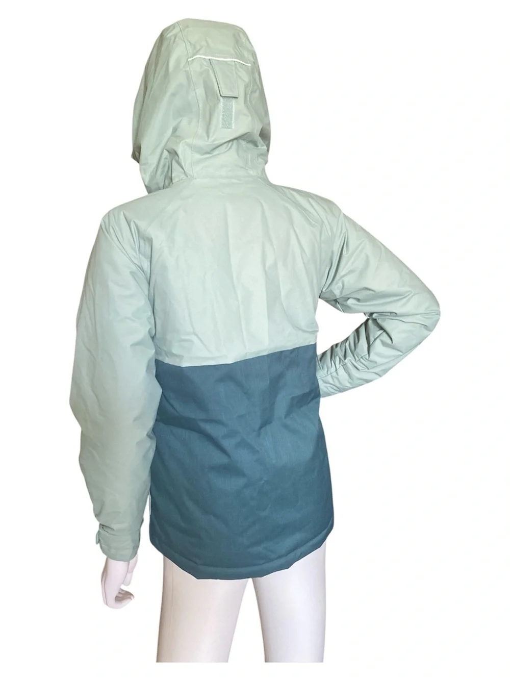 Columbia Kids Two-Tone Mint and Teal Hooded Rain Jacket